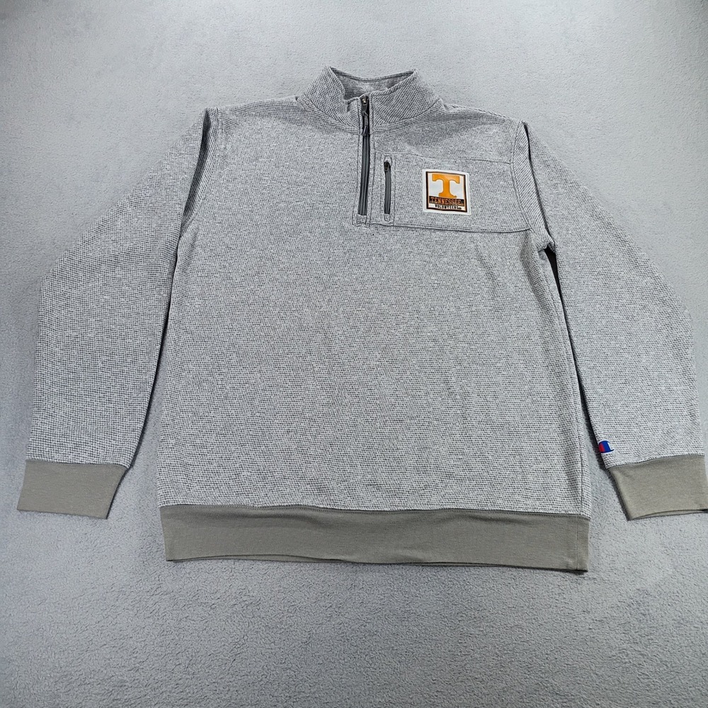 Champion Mens Tennessee Volunteers Quarter Zip Grey Medium Textured Pullover